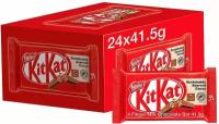 Шоколадный батончик KitKat с хрустящей вафлей 24 штуки по 41,5 г