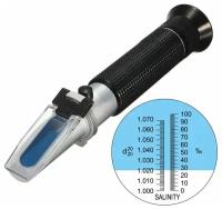 Ручной рефрактометр RHS-10/ATC для определения солености воды, шкала 0-10%, шкала 1.000-1.070кг/л