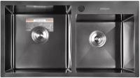 Кухонная мойка из нержавеющей стали Gerhans RK37843B-S (780х430 мм) с PVD покрытием