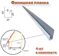 Планка финишная,стартовая, j-профиль, джи профиль металлический, наличник, планка для забора.