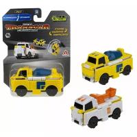 Машинка 1 TOY Transcar Double 2 в 1: Бетономешалка/Экскаватор (Т18278), 8 см, желтый/белый