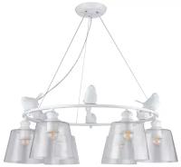 Люстра Arte Lamp Passero A4289LM-6WH, E27, 240 Вт, кол-во ламп: 6 шт., цвет арматуры: белый, цвет плафона: бесцветный