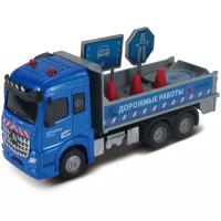 Грузовик Funky Toys с дорожными знаками, кабина die-cast, инерционный, свет, звук, 1:43 (FT61086)