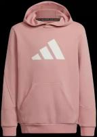 Худи adidas, карманы, капюшон, размер 140, розовый