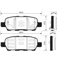 Дисковые тормозные колодки задние SANGSIN BRAKE SP1250 (4 шт.)