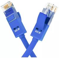 Кабель LAN для подключения интернета GCR cat5e RJ45 UTP 0.7м патч-корд patch cord шнур провод для роутер smart TV ПК синий литой