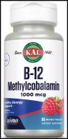 KAL B-12 Methylcobalamin ActivMelt (B-12 Метилкобаламин) со вкусом малины 1000 мкг 90 микро таблеток