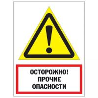 Наклейка Знак Осторожно! Прочие опасности. 200х300 мм
