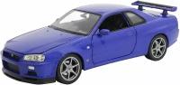 Коллекционная модель 1:24 WELLY 24108 Nissan Skyline GT-R (R34) синий