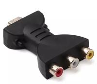 Адаптер переходник GSMIN RT-74 HDMI (M) - 3 x RCA тюльпан AV (F) без встроенного ЦАП (Черный)