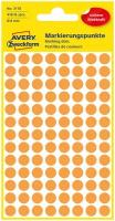 Этикетки-точки AVERY ZWECKFORM 3178, D-8мм, круглые, оранжевый неон, 416шт/уп