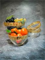 Подарочный набор стеклянных салатников с алмазной гравировкой PROMSIZ Греческий узор, 7 предметов