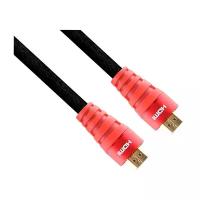 Кабель VCOM HDMI - HDMI (CG526S), 1.8 м, черный/красный