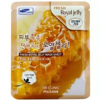 3W Clinic Fresh Royal Jelly Mask Sheet тканевая маска с маточным молочком, 23 мл