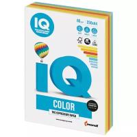 Бумага цветная IQ Color (A4, 80г/?, 5 цветов по 50 листов, 250 листов в пачке)