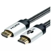 Кабель Atcom High speed HDMI - HDMI 2.0, 2 м, серебристый/черный