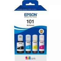 Чернила Epson L101 (C13T03V64A), голубой/пурпурный/желтый/черный, оригинальные для Epson L4150/4160/L6160/L6170/L6190