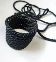 Шнур текстильный, цвет черный, диаметр 5 мм, длина 1 метр