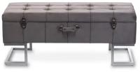 Банкетка дизайнерская Bergen, с местом для хранения и замком, на ножках, цвет серый MY18B104-GR