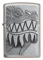 Оригинальная бензиновая зажигалка ZIPPO 28969 Fire Breathing Dragon с покрытием Brushed Chrome - Огнедышащий Дракон