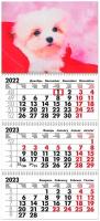 Календарь квартальный Милый щеночек Трио 2023 год трехблочный настенный на пружинах с бегунком. Длина в развёрнутом виде -68 см, ширина - 29,5 см