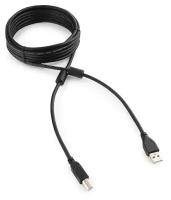 Кабель USB 2.0 Pro AM/BM Cablexpert CCF2-USB2-AMBM-15, 4.5 м, экран, 2 феррит. кольца, черный