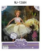 Кукла ABtoys Emily Сиреневая серия Фея (бежевое платье), аксессуары, 30см