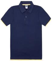 Футболка поло мужская / Blank King / Mens Hit Color Golf Polo Shirt / тёмно-синий с жёлтым / (S)