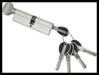 Цилиндровый механизм (личинка для замка)с перфорированным ключами. ключ-вертушка CW100mm SN (Матовый никель) MSM