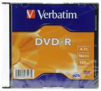 Диск VERBATIM DVD+R 16x 4.7Gb Slim