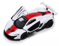 Металлический транспорт Автоград Машина металлическая Mclaren P1 GTR, 1:40, инерция, открываются двери, цвет белый