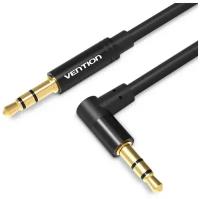 Аукс кабель угловой штекер jack-jack 3.5mm (папа) 1 м. Vention стерео для гарнитуры и акустических систем к ПК, смартфону, машине, арт. BAKBF-T