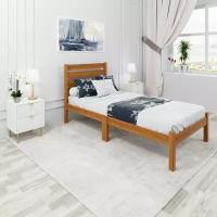 Кровать односпальная Классика Компакт из массива сосны с высокой спинкой и сплошным основанием, цвет ольхи, 100х190 см
