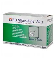 Иглы для шприц-ручки BD Micro-Fine Plus, 0,23 мм (32G) х 4 мм, 100 шт