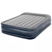 Надувная кровать Intex Deluxe Pillow Rest Raised Bed (64136), 203х152 см, серый/темно-синий