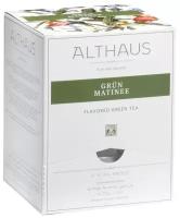 Чай зеленый Althaus Grun Matinee в пирамидках, василек, роза, 15 пак