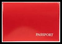Обложка для паспорта глянцевая - Passport, красный