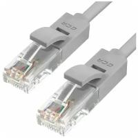 Кабель LAN для подключения интернета GCR cat5e RJ45 UTP 4м патч-корд patch cord шнур провод для роутер smart TV ПК серый литой