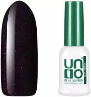 Гель лак для ногтей UNO для маникюра и педикюра, с блестками, плотный, фиолетовый, 8 мл