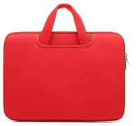 Сумка для ноутбука 15.6-16 дюймов, чехол под ноутбук, макбук (Macbook), ультрабук, со скрытыми ручками и двумя карманами, размер 40-29-2 см, красный