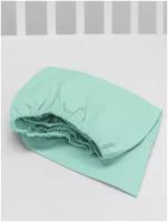 Простынь для детской кроватки на резинке Топотушки бирюзовый 60x120 (арт.002/7)