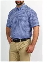 Рубашка мужская короткий рукав CASINO c225/0/1439/b/1, Прямой силуэт / Сlassic fit, цвет Синий, рост 174-184, размер ворота 41