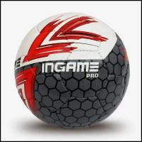 Мяч футбольный INGAME PRO, красный/серый