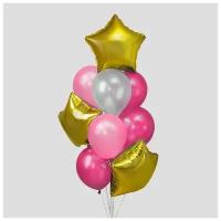 Букет из шаров «Розовая мечта», латекс макарун, фольга, набор 12 шт