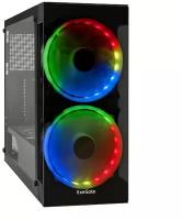 Корпус Miditower ExeGate i3 MATRIX черный, с RGB подсветкой, пылевые фильтры