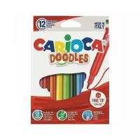 Набор фломастеров 12 цветов Carioca Doodles (линия 2.6мм, суперсмываемые) 6 уп. (42314)