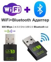Bluetooth + WiFi адаптер. блютуз для компьютера, ПК, ноутбука, геймпада, беспроводных наушников