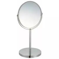 Зеркало косметическое увеличительное с 5-кратным увеличением, диаметр 17 см на ножке