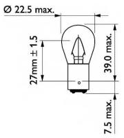 Лампа доп. освещ. STANDARD 24V 15W BA15d (картон) (мин. 10 шт.) PHILIPS 13402CP