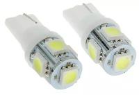 Автолампа светодиодная Cartage, T10 W5W, 12 В, 5 SMD-5050, набор 2 шт